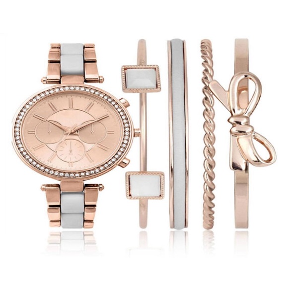 Daisy Fuentes Rose Gold Watch and Bangle Bracelet Set - Picture 5 of 6